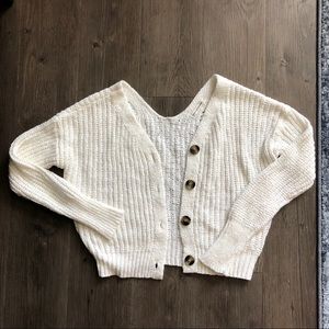 Cropped button sweater